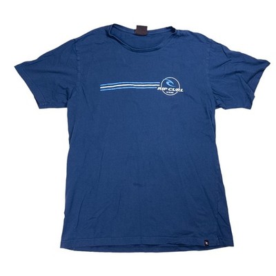 Rip Curl T-Shirt Mens L Navy Blue Good Fiji Islands Graphic Short Sleeve Surf