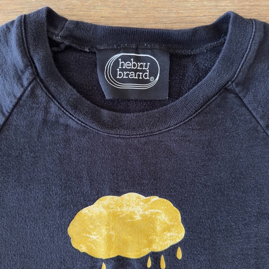 Rare Hebru Brand Studio-Fly Boy Honey Cloud Crewneck Sweatshirt-Black-USA Made-M image 3