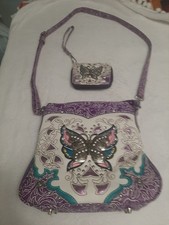 Handbag Western Purse Women Shoulder Bag Crossbody Wallet Purple concealed carry