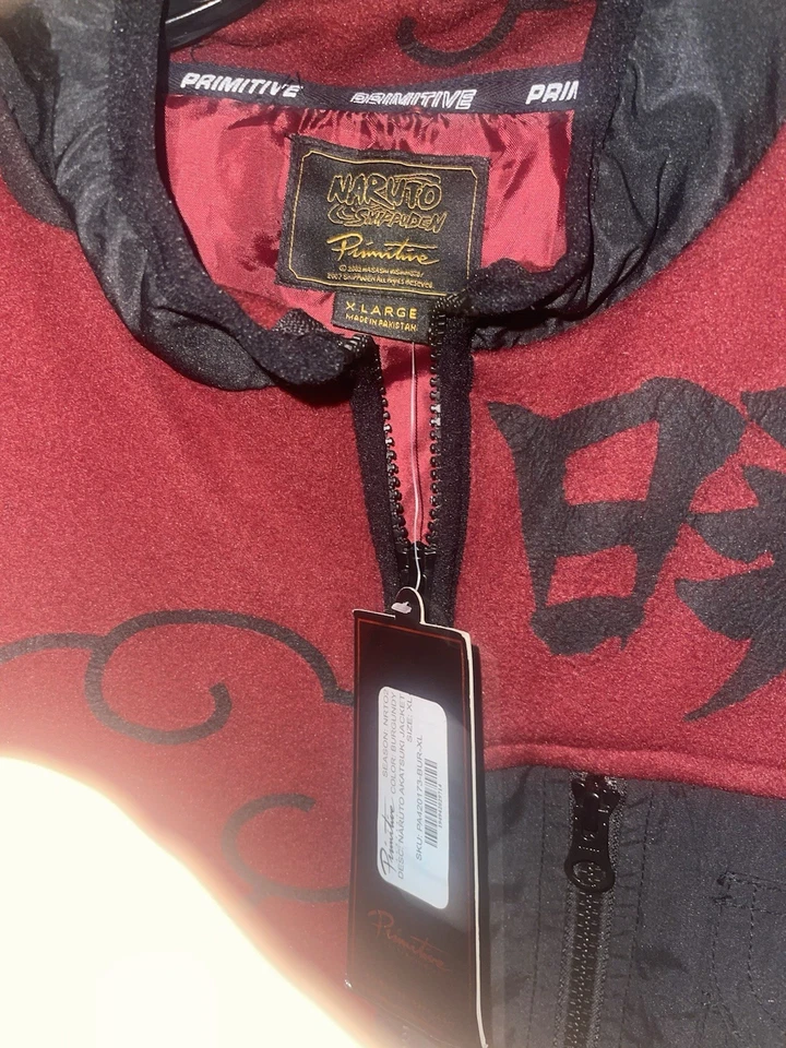 Primitive Naruto Akatsuki Burgundy Fleece Jacket XL NWT - Image 2 of 2