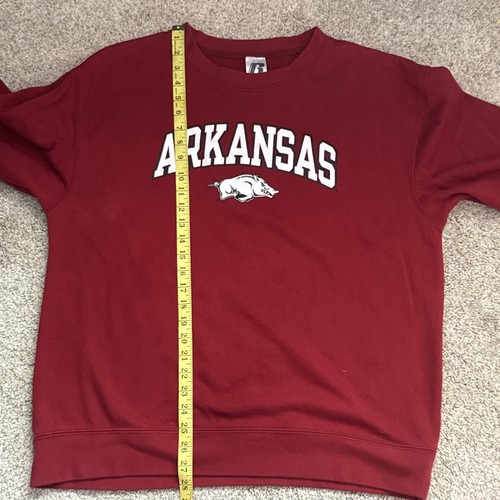 VTG Arkansas Sweatshirt Red Crewneck Russell Athletic Size XL Razorback - Picture 9 of 9