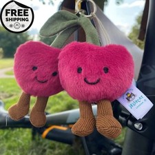Jellycat Amuseables Cherries Bag Charm Key Chain Plush Cute Gift New with Tags