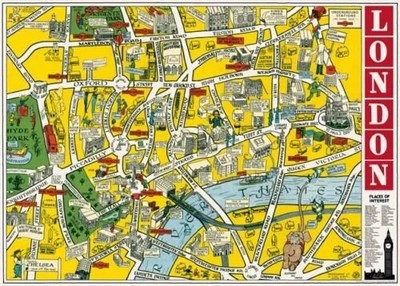 Cavallini & Co. London Map Poster, 20'' X 28'' Decorative Paper/Wrap/Poster