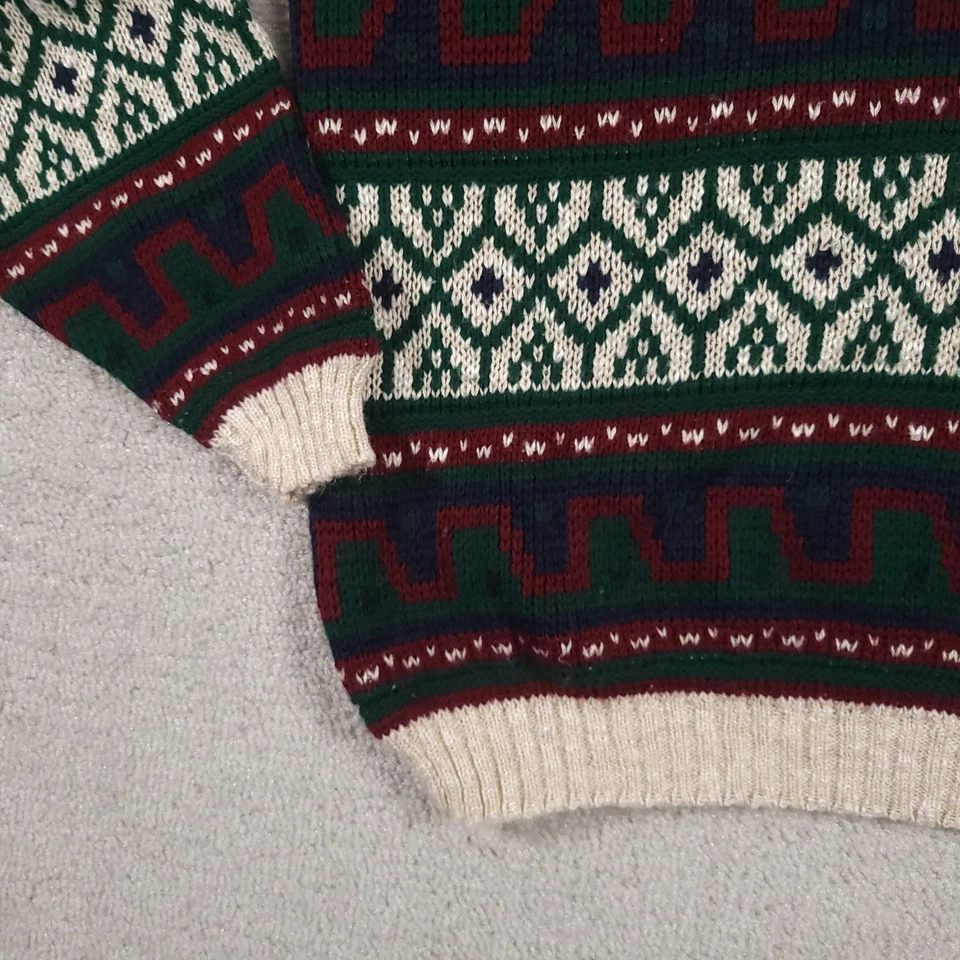 Suéter De Colección New Era Para Hombres XL Fair Isle Geométrico Tejido Abierto Hecho en EE. UU. Años 80 90 Foto 4 de 4