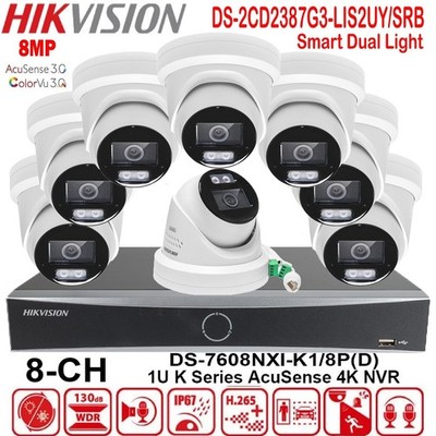 Hikvision 8MP Smart Hybrid Light Ai ColorVu 3.0 IP-Kamera & 4K-NVR-Videorekorder