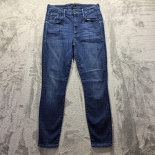 MOTHER Jeans Womens 28 High Waisted Looker Ankle Skinny Stretch Blue Made in USA