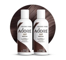  2 Pack Adore Semi Permanent Hair Dye Color 4oz  107 Mocha 