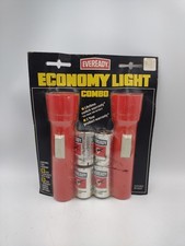 Vintage NOS Pair of Eveready Flashlight Red U...