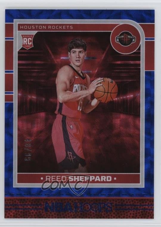 2024-25 Panini NBA Hoops Rookies Blue Scope /99 Reed Sheppard #233 Rookie RC