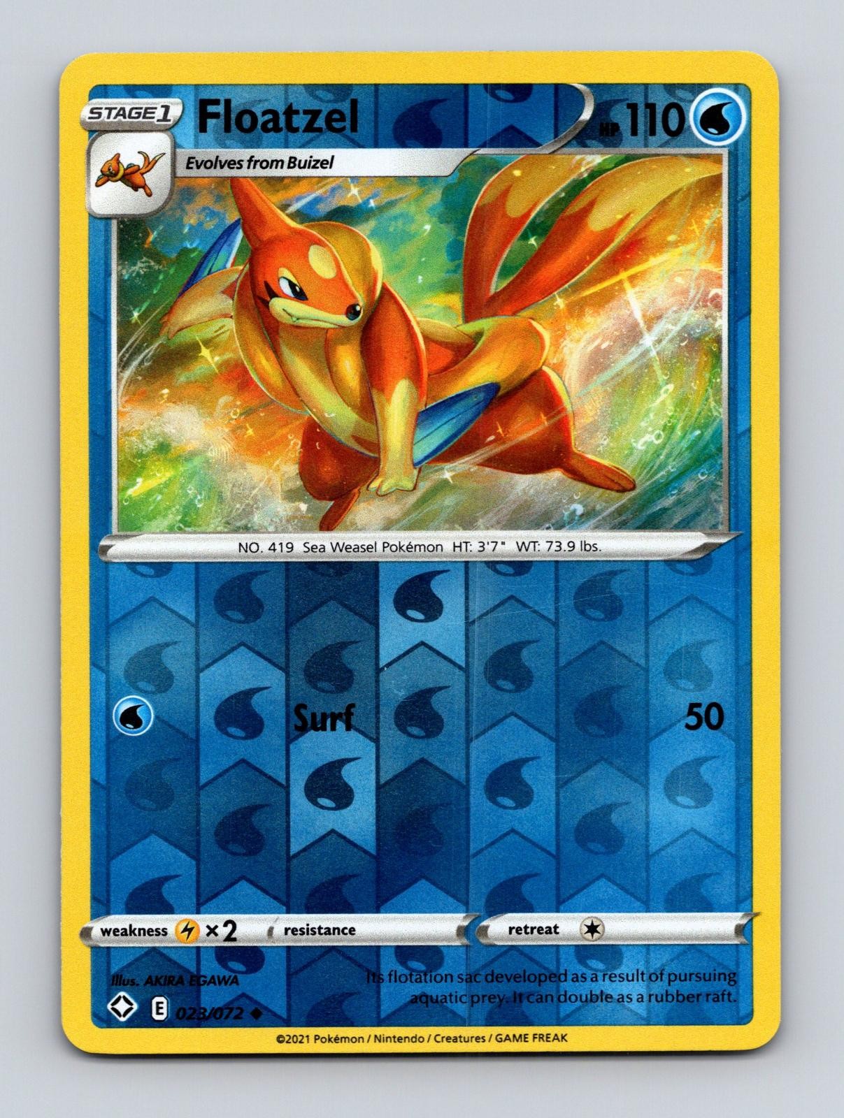 Floatzel 023/072 UC Shining Fates Pokemon Reverse Holo LP