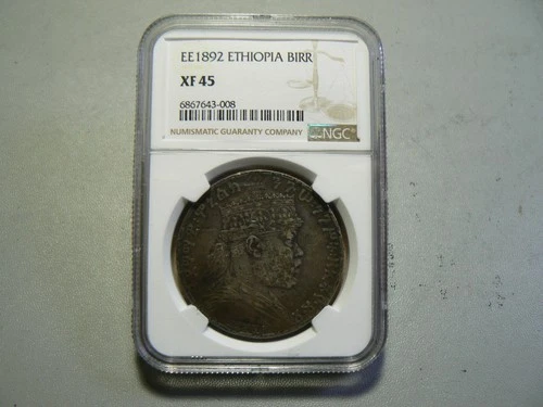 Ethiopia EE 1892 Birr NGC XF45 Ethiopian Coin