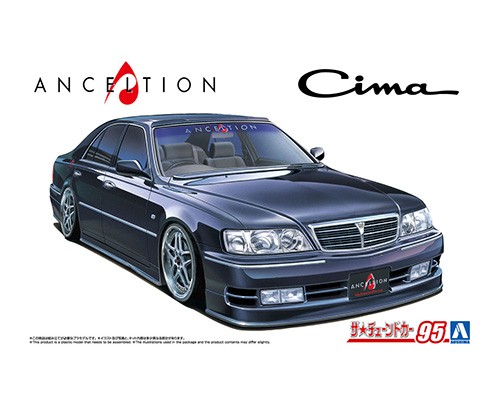 Aoshima The Tuned Car Series No.95 Anceltion Y33 Cima 1996 1:24 Plastikmodell-image