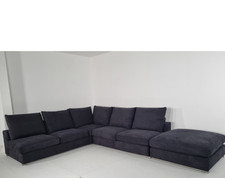 Flexform Groundpiece modular sofa in midnight blue soft fabric immaculate condit
