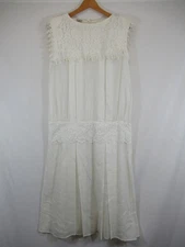 Vintage Scott McClintock Gunne Sax Drop Waist Dress White Flapper Jessica