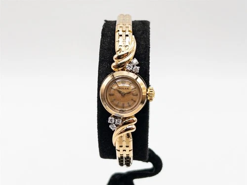 Vintage 1940s $20,000 RETRO ROLEX .33ct Diamond 18k Yellow Gold Ladies Watch 34g