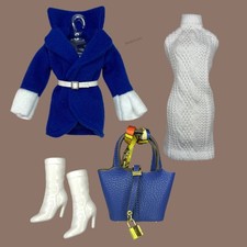 Eledoll Clothes Deluxe Fashion Pack for 12 inch Doll Royal Blue AZURE Set & BAG