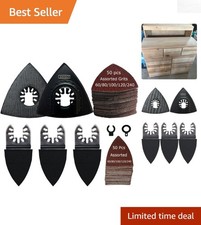 Professional 105 Piece Oscillating Sanding Kit   Assorted Grits for Wood Work