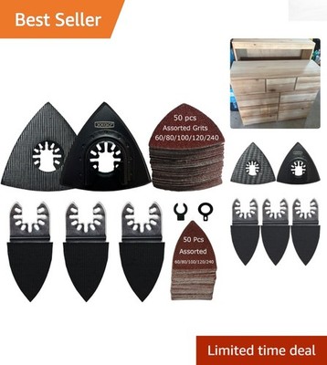 Professional 105 Piece Oscillating Sanding Kit   Assorted Grits for Wood Work