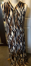 BRAND NEW BODY FLIRT BOUTIQUE ZEBRA PRINT LONG MAXI DRESS SIZE LARGE  (16)