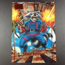 # /99 Rocket Racoon Legendary Orange 5x7 Marvel Masterpieces XL Oversized Card