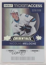 2021 Upper Deck Credentials 2020-21 Debut Ticket Access /999 Nicolas Meloche u0h