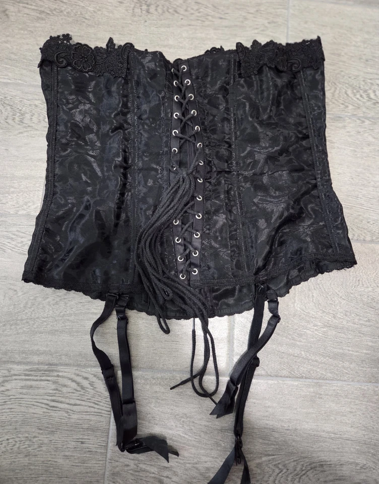 VTG Fredericks of Hollywood Dream Corset Vintage Size 38 Black Lace - Image 3 of 4