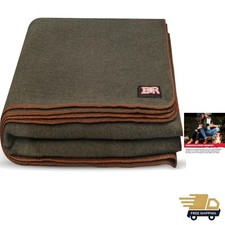 Coperta Lana Militare - 80% Lana, Lavabile, Perfetta per Outdoor, Campeggio, Pi...