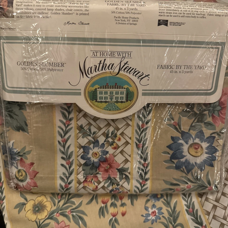 Vtg fabric At Home With Martha Stewart Golden Slumber  (SET of 2+) - Image 2 of 4