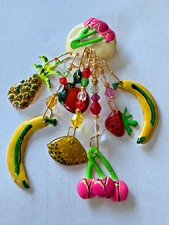 Fruit Brooch - Lunch at the Ritz - Hallmarked Engraving- Rare