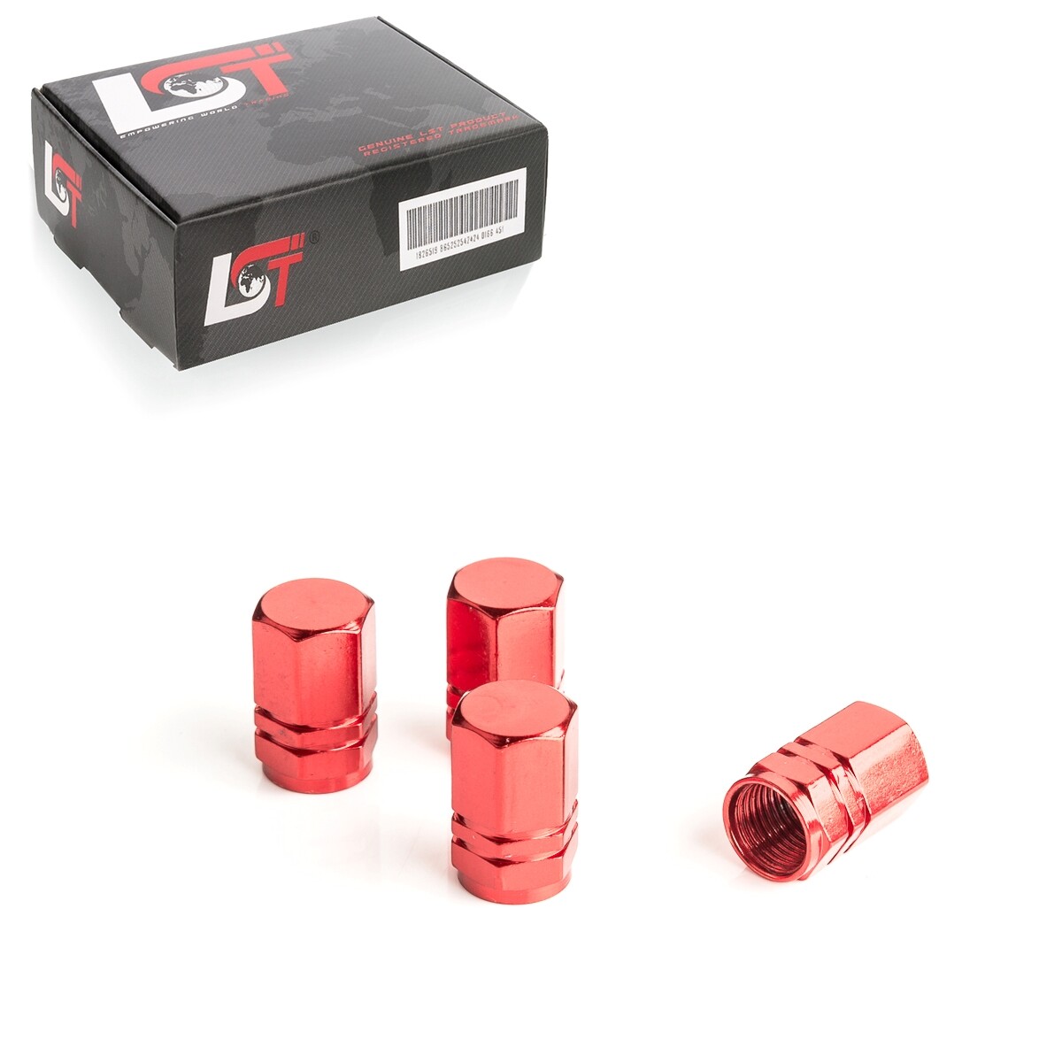 4x Universal Tire Valve Caps Car Valve Caps Set Hexagon Red