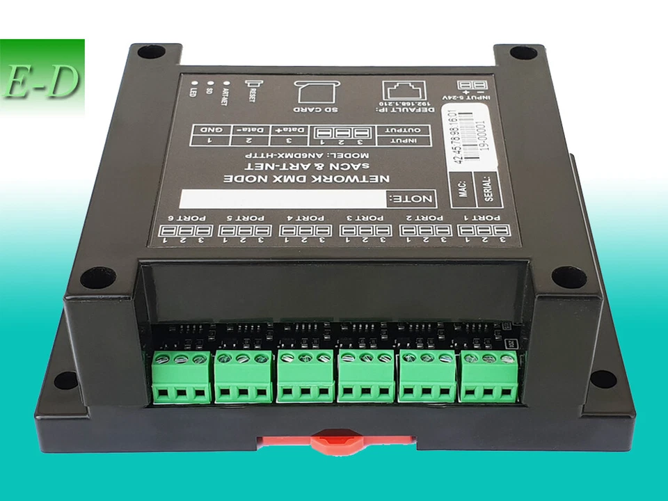 Art-Net to DMX sACN DMX, ArtNet 6 output & input ports ArtNet Ethernet, AN6DMX2E - Image 4 of 4