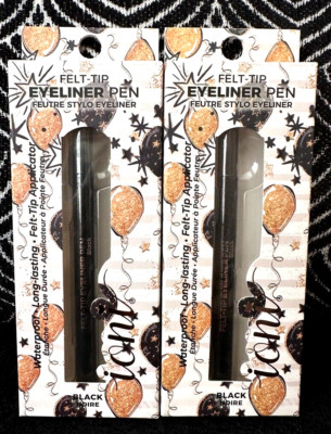  2pk IONI SOIREE BLACK FELT TIP PRECISE SMOOTH PERFECT LINE LIQUID EYELINER PEN