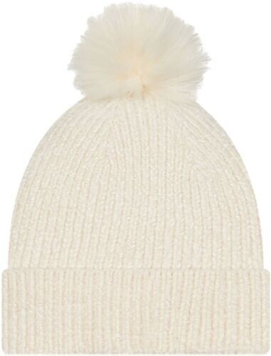 New Era Chenille Bommel Flauschig Warm Hut IN Creme - Picture 2 of 4
