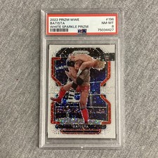 2022 Panini Prizm WWE #196 Batista White Sparkle Prizm PSA 8 NM-MT