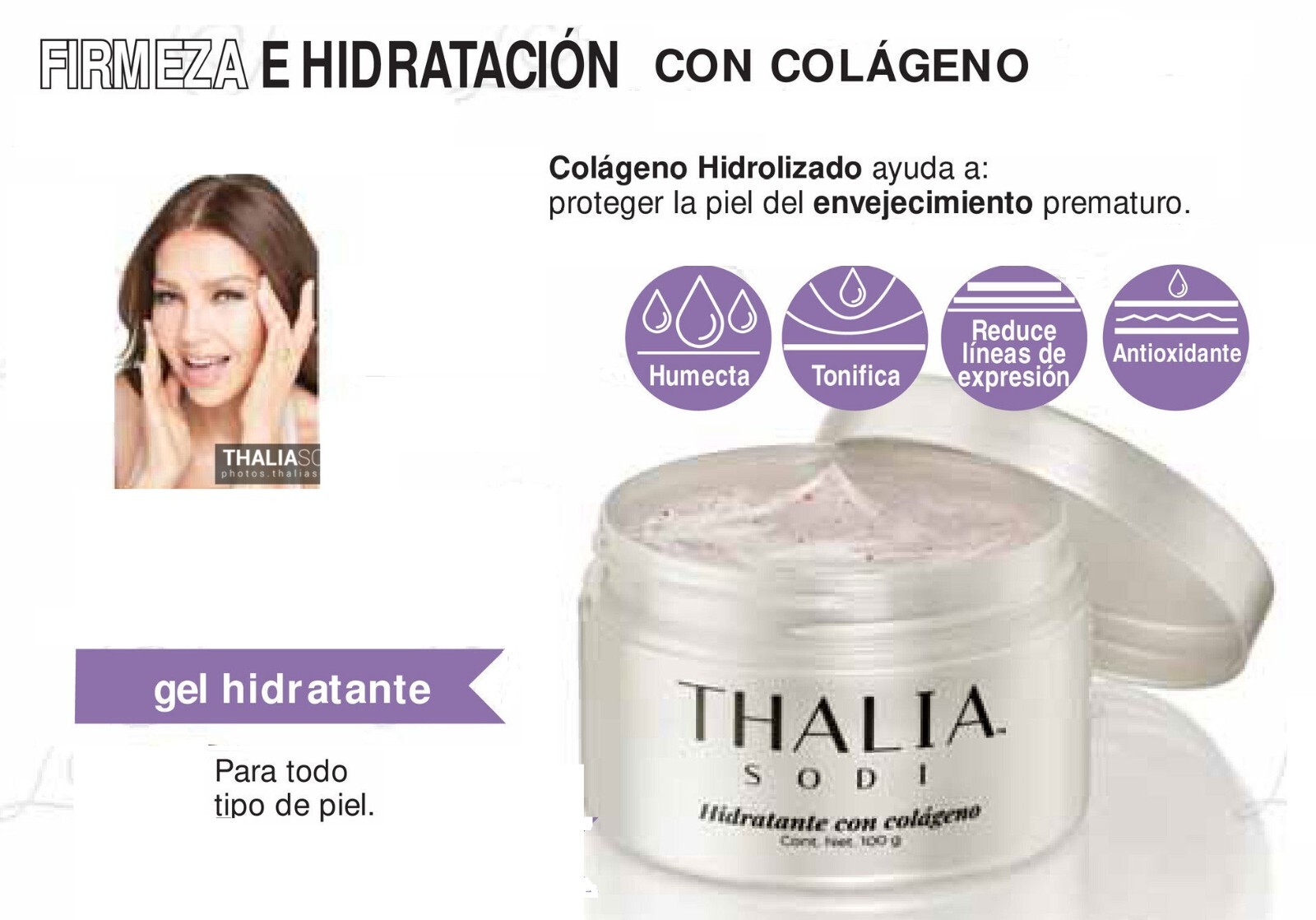 THALIA SODI GEL HIDRATANTE CON COLAGENO HIDROLIZADO ANTI ENVEJECIMIENTO 100 G