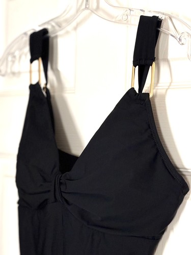 Costume da bagno donna SPANX nero dea greca scollo a V con cintura taglia 8 - Foto 5 di 12