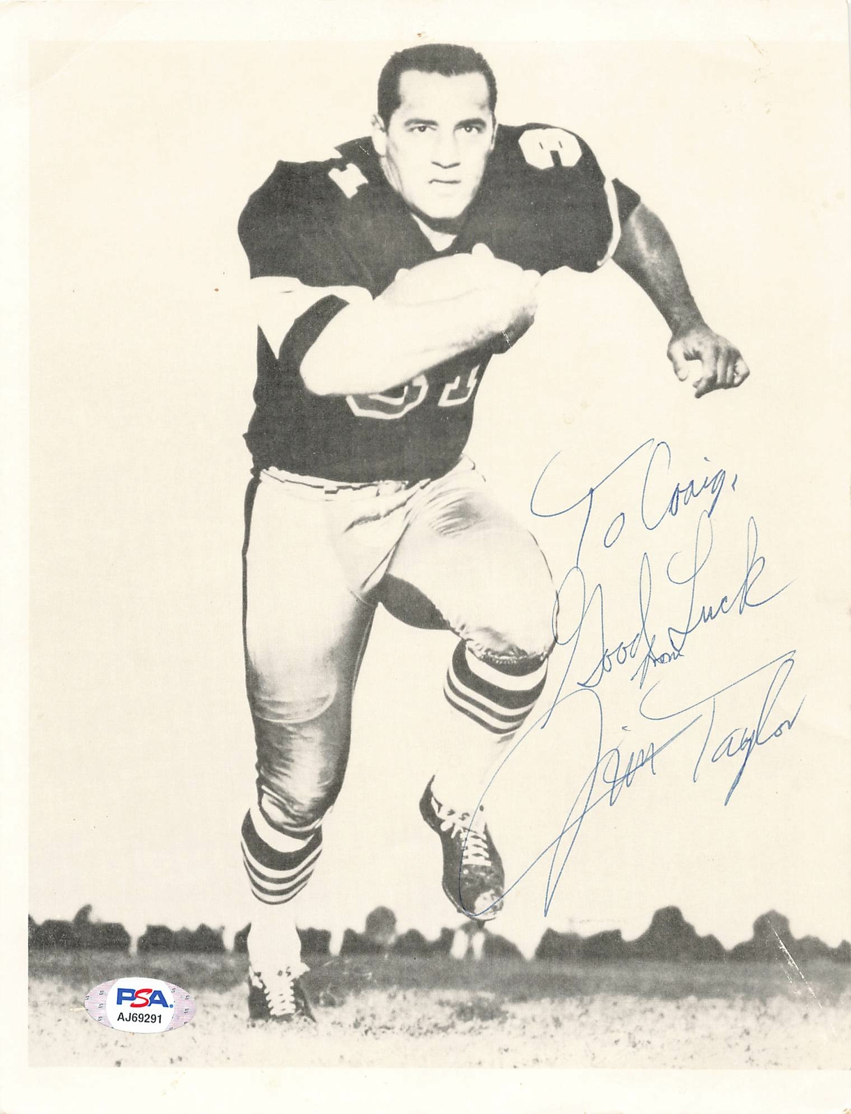 Jim Taylor Autographed Signed 8x10 Photo Autograph Auto PSA/DNA AJ69291 