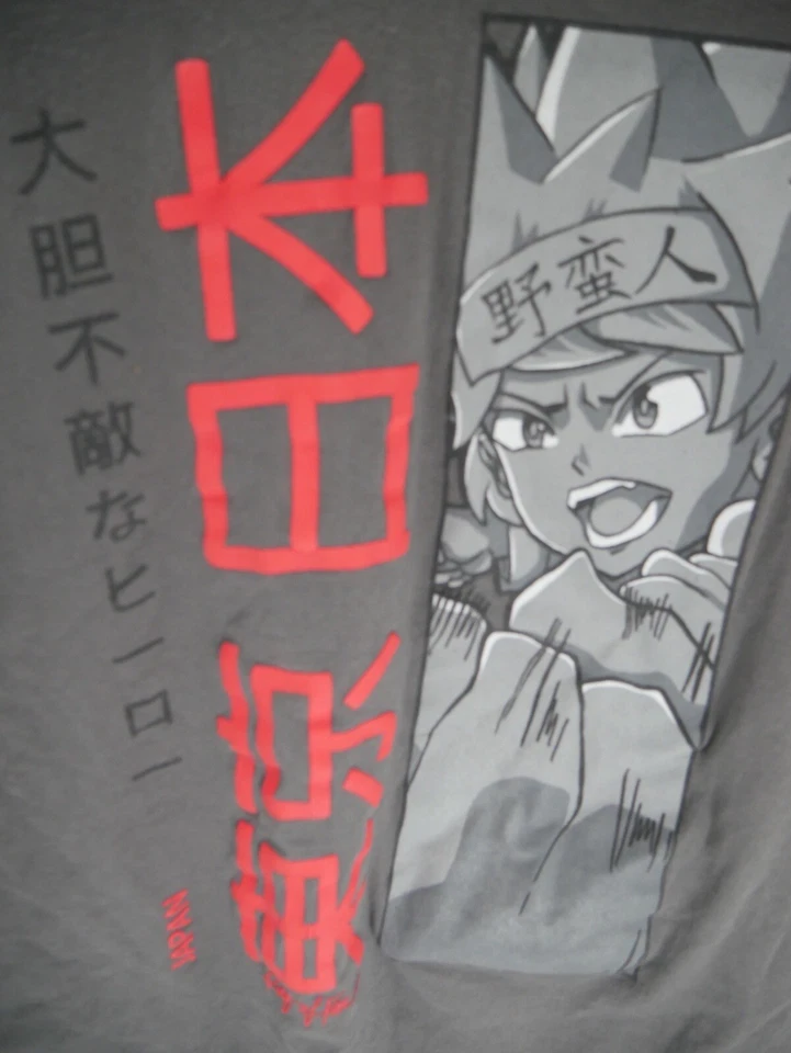 Camiseta Ring Of Fire Para Hombres Grande Gris Anime Japonés Estampado Gráfico Foto 2 de 4