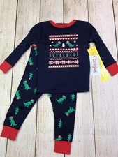 Cat  Jack Dinosaur Themed Christmas Two Piece Pajama Set Size 18M