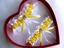 NEW Wedding Garter Yellow White Prom Homecoming GetTheGoodStuff Summer Butterfly