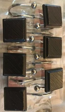 Maytex Beveled Brown Square Set Of 12 Shower Curtain Hooks NEW!