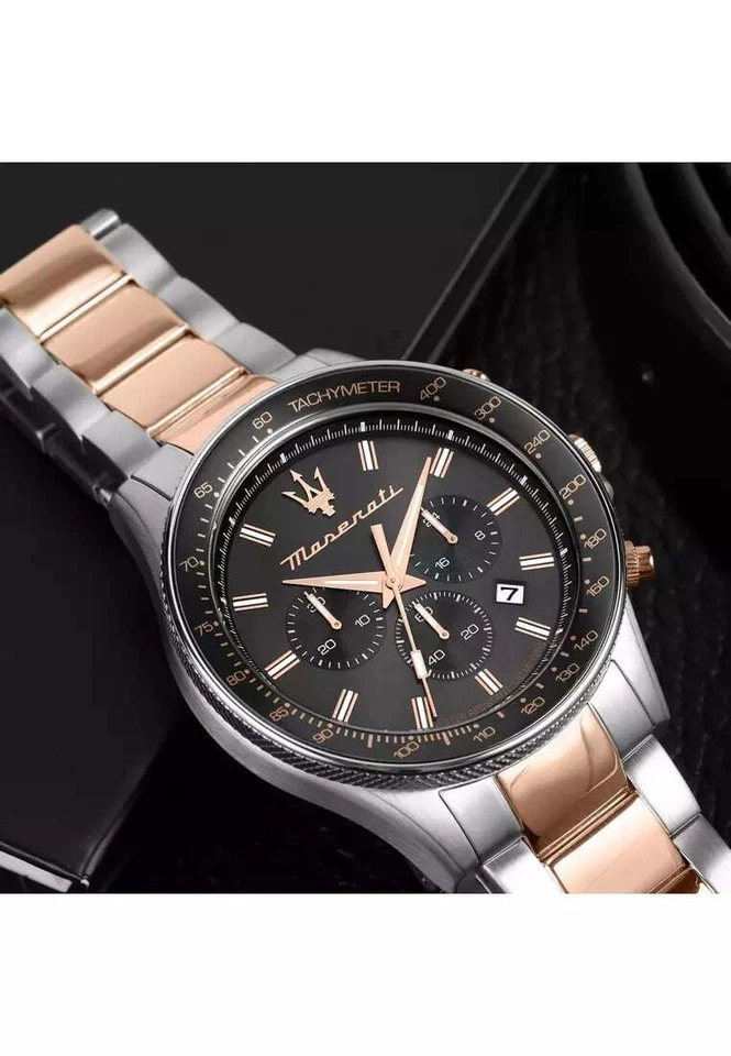 Orologio Uomo MASERATI SFIDA R8873640021 Chrono Bracciale Acciaio Rosè Nero - Immagine 3 di 3