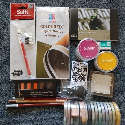 Mostly New Asst. Pastel Art Supplies PanPastel Pencils Sofft Rembrandt Paper Lot