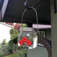 Hummingbird Feeder Mason Jar Style - Ideal for Yards & Bird-Watching