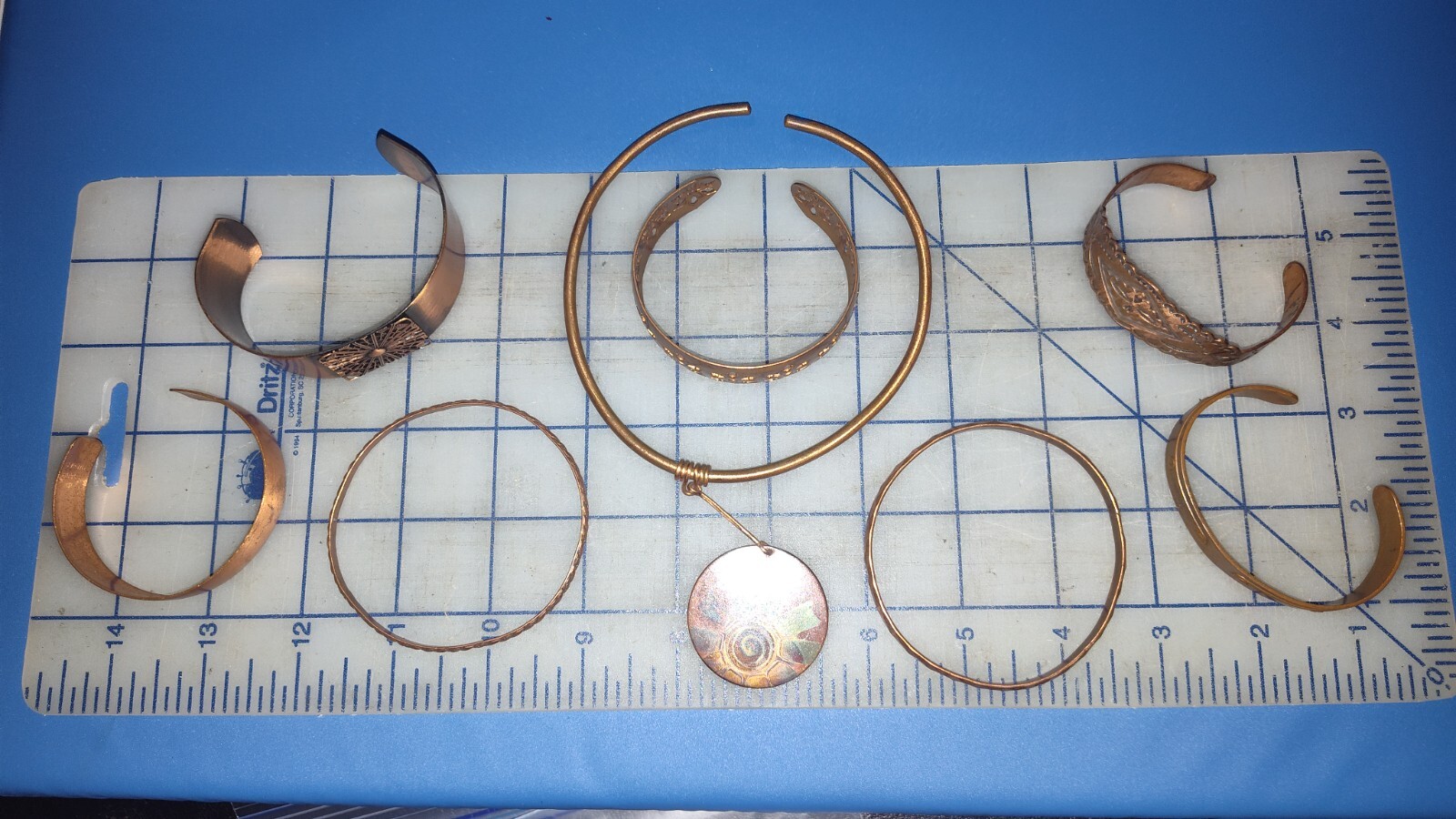 LOT 9 SOLID COPPER BRACELETS - image 6