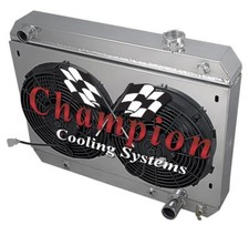 1962 63 64 1965 Chevy Nova 3 Row Alliant Radiator W 2 12 Fans And Shroud