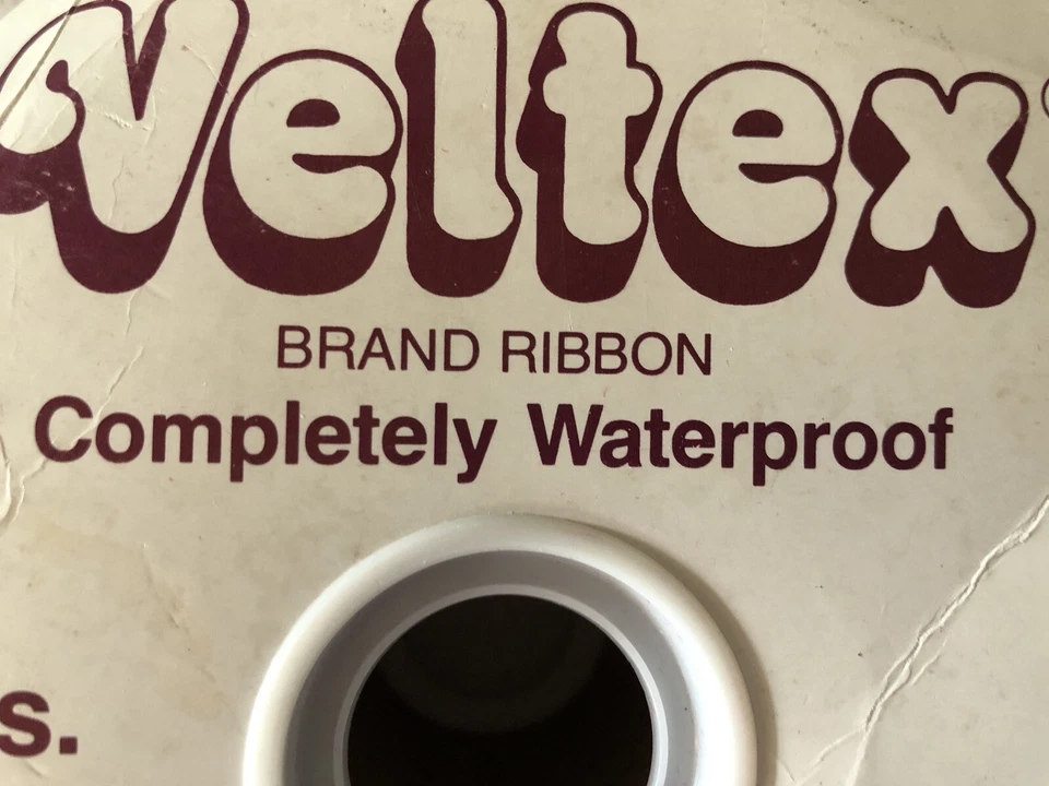 Vtg Berwick Veltex Waterproof Flocked Ribbon Christmas 2 3/4" Red Partial Rolls - Image 4 of 4