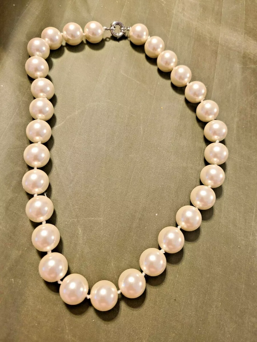 Large Pearl Necklace Big Pearl Necklace Chunky Pearl Necklace Faux Pearl  Necklace Pearl Choker Necklace Oversized Pearl 30mm off White Pearl - Etsy