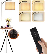 Stylish Floor Lamp with Table, Remote, USB  AC Ports, 4 Color Temperatures
