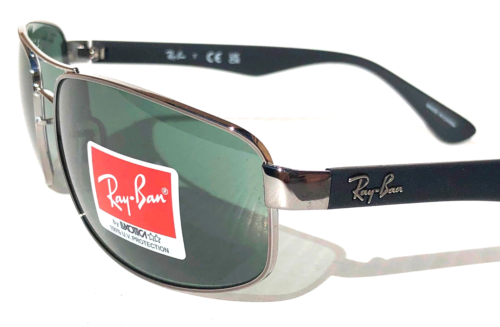 NEU Ray Ban Gunemtal Sonnenbrille Chromgestell dunkelgrüne Gläser RB3445 004 - Bild 8 von 19